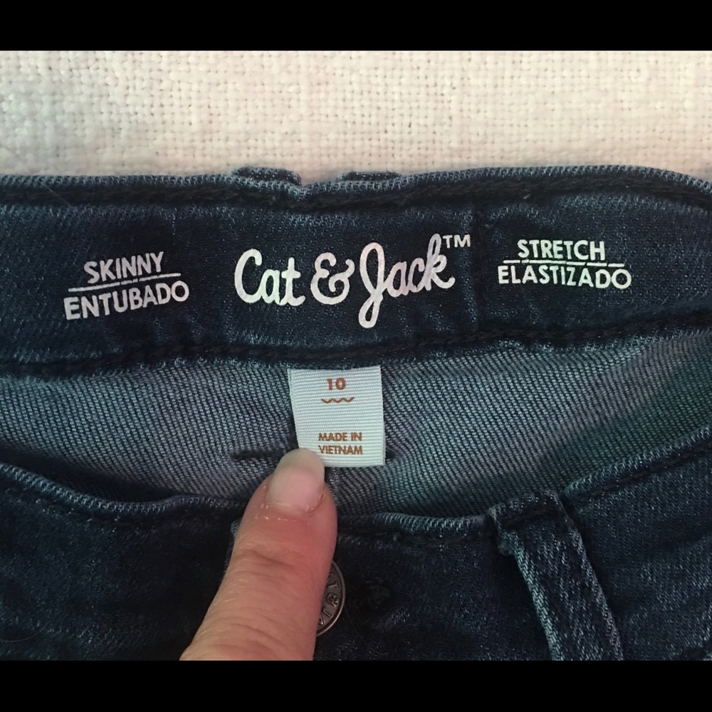 💙 Cat & Jack Skinny Fit Boys Jeans Size 10 - Picture 3 of 10